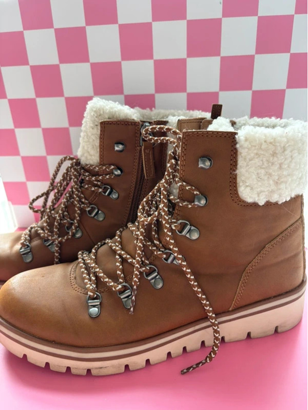 Faux Sherpa Lined Ankle Boots